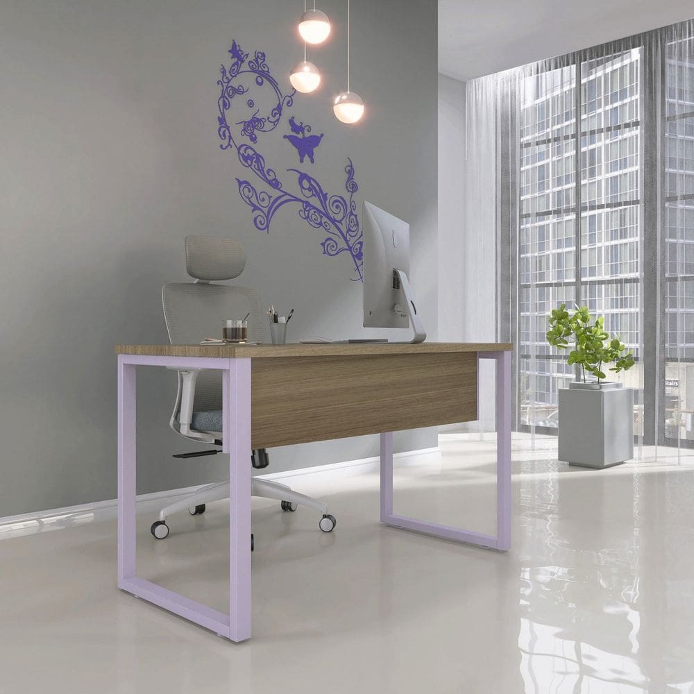Escrivaninha para Escritório 73,5cm X 150cm Noce Naturalle/Lilas
