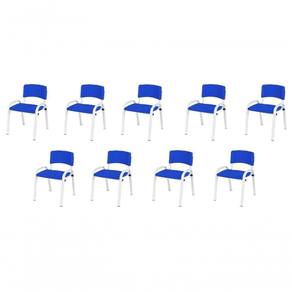 Kit 9 Cadeiras Infantil Iso, , Base Branco- Azul