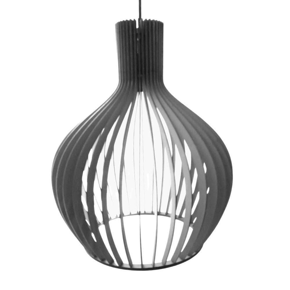 Luminária Teto Tipo Pendente Vegas Mdf Completa - Cor:cinza