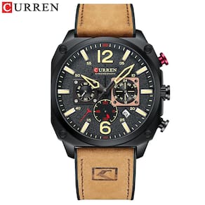 Relógio Masculino Curren 8398 Technos Preto E Marrom