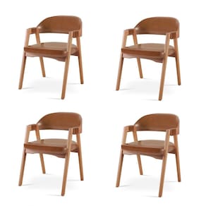 Kit 4 Cadeiras para Mesa de Jantar Gaia Caramelo