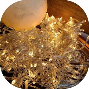Pisca Pisca 100 LEDs Branco Quente 8 Funções 10Mts Decoração