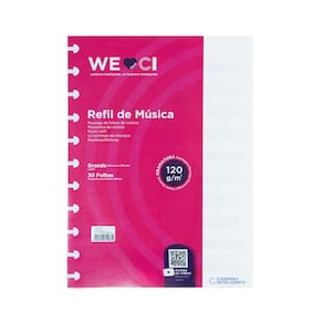 Refil Caderno Inteligente 120g 30 Folhas Música - Grande