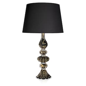 Abajur Em Cristal Murano Preto E Ouro São Marcos 110V