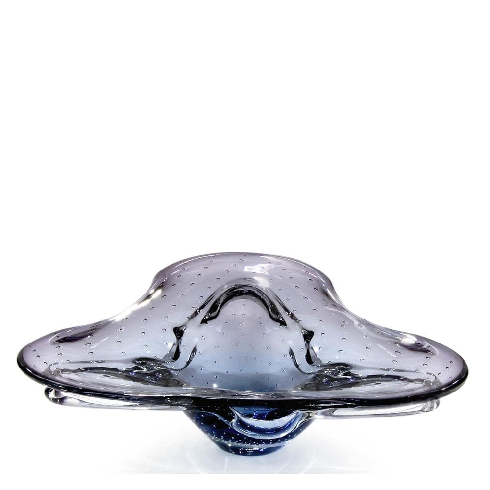 Centro De Mesa Em Cristal Murano Azul São Marcos 50cm