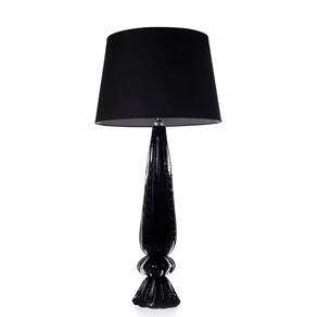 Abajur Em Cristal Murano Preto 77cm São Marcos 110V