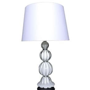 Abajur Em Cristal Murano Branco 53cm São Marcos 110V