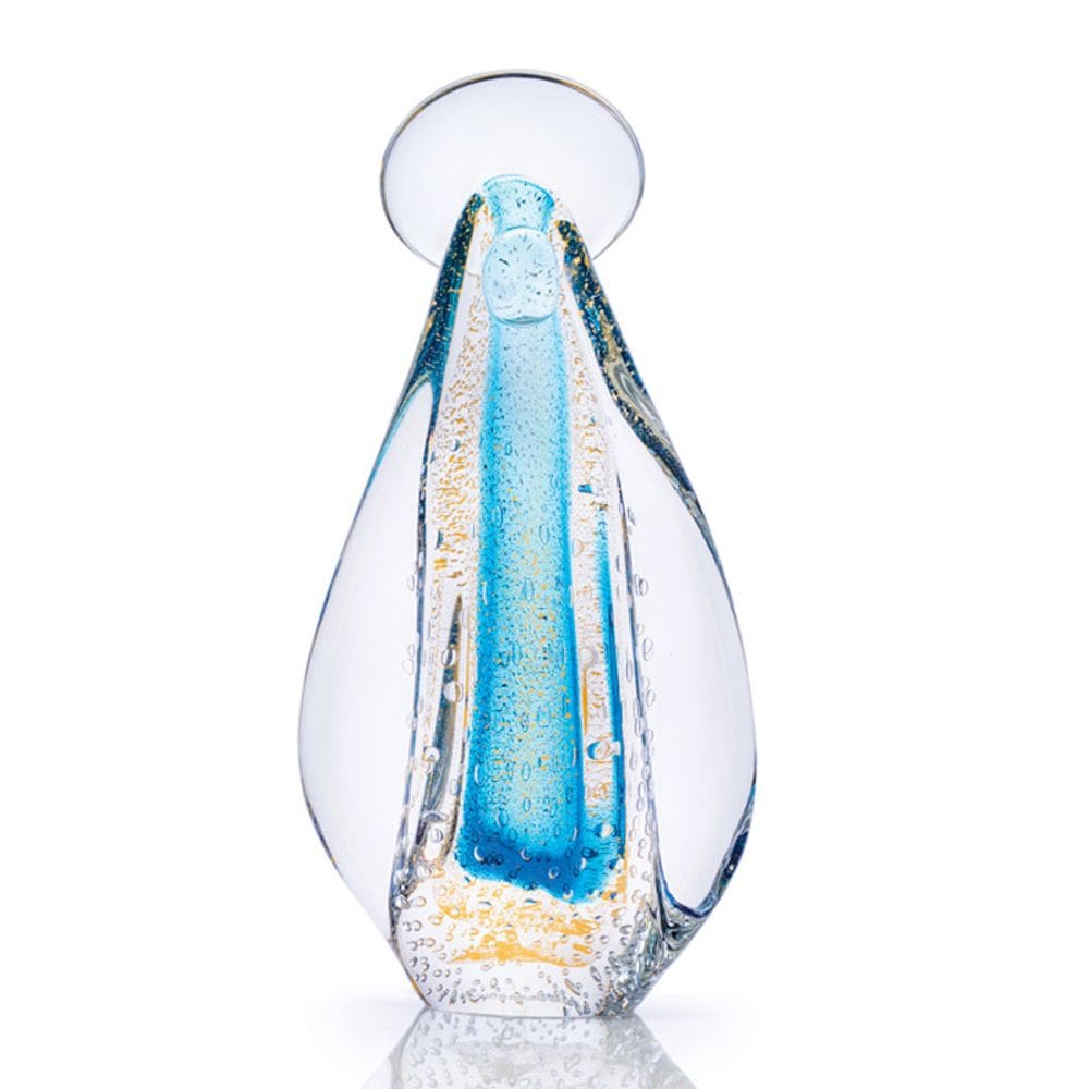Imagem Em Cristal Murano Azul E Ouro 24 K São Marcos