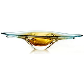 Centro De Mesa Em Cristal Murano Azul E Âmbar São Marcos