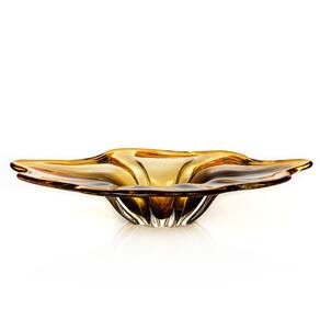 Centro De Mesa Em Cristal Murano Âmbar E Lilás São Marcos