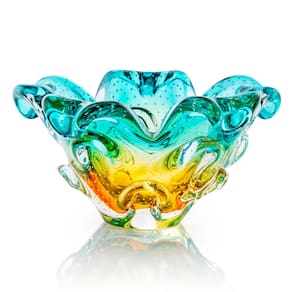Centro De Mesa Em Cristal Murano Esmeralda  São Marcos