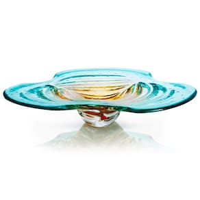 Centro De Mesa Em Cristal Murano Verde E Âmbar São Marcos