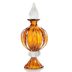 Garrafa Com Base. Em Cristal Murano Âmbar São Marcos
