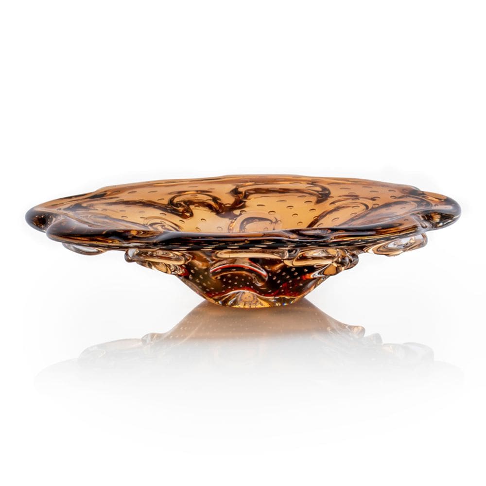 Vaso Em Cristal Murano Marron  São Marcos