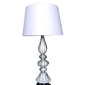 Abajur Em Cristal Murano Branco 62cm São Marcos 110V