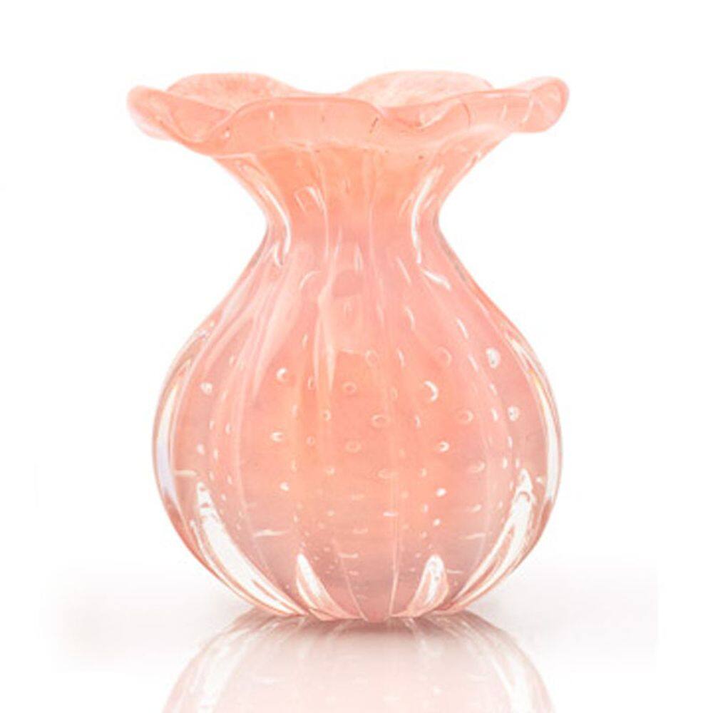 Vaso Trouxinha Em Cristal Murano Rosa São Marcos
