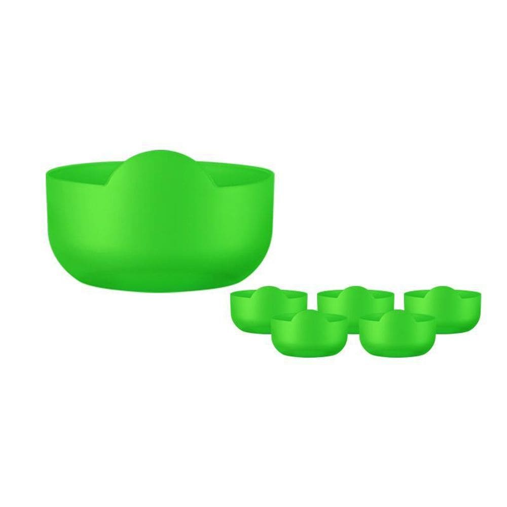 Kit 6 Super Bowl Verde Neon 475Ml Plástico Premium