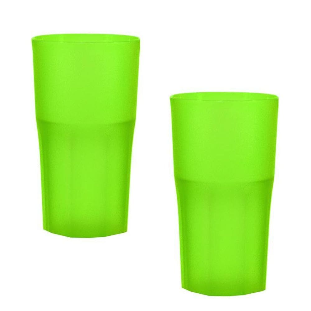 Kit 2 Copos Roma Verde Neon 360Ml Plástico Premium