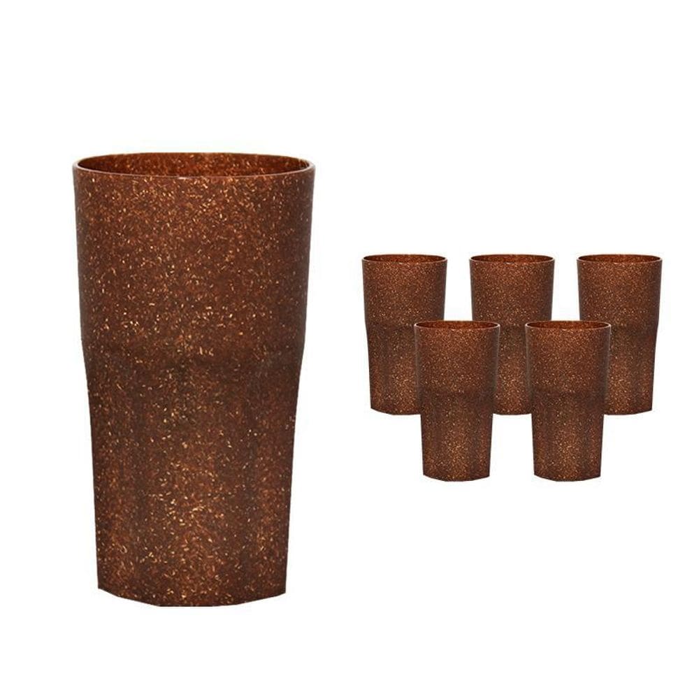 Kit 6 Copos Roma Fibra Coco Green 360Ml