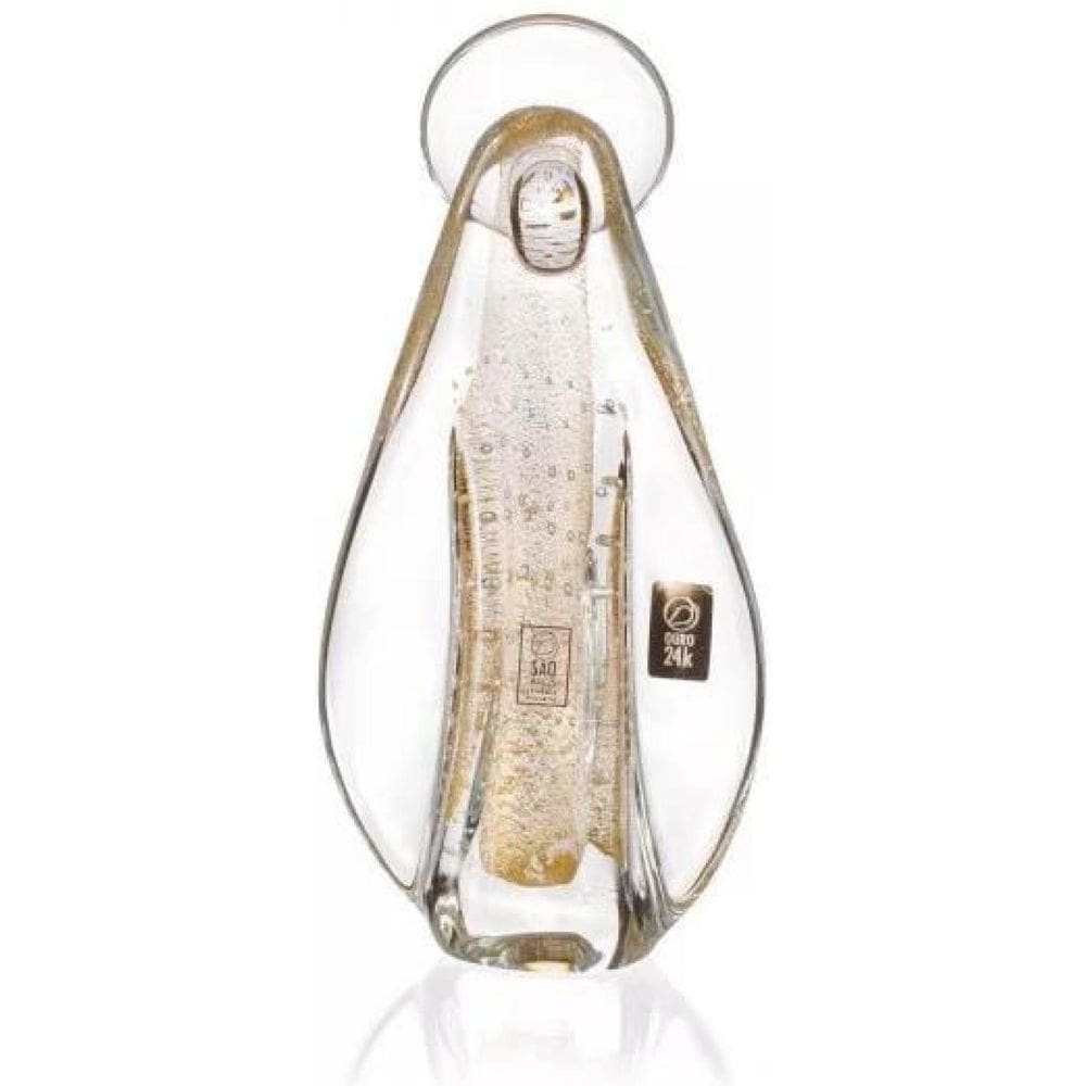 Imagem Santa Cristal Murano Po Ouro 24K 29X15Cm Sao Marcos