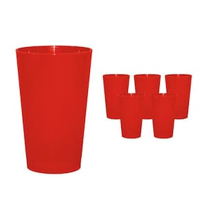 Kit 6 Copos Cancun Laranja Neon 320Ml Plástico Premium
