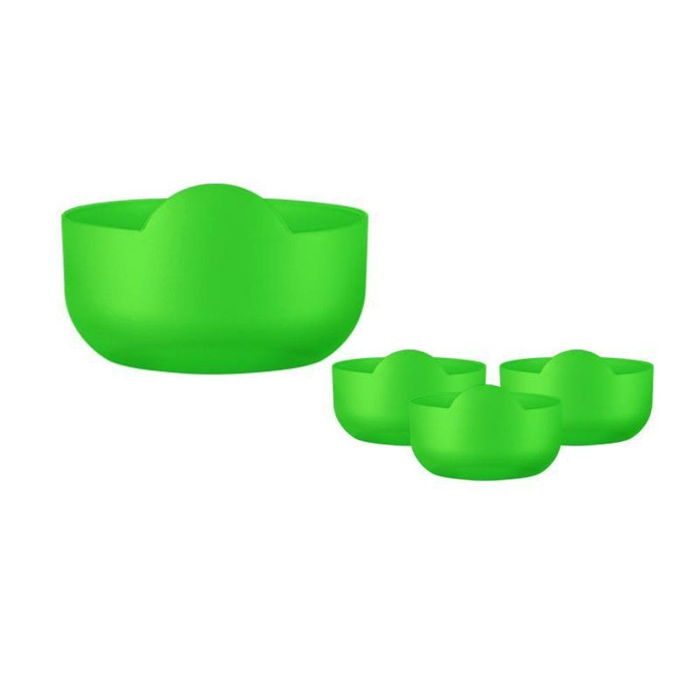 Kit 4 Super Bowl Verde Neon 475Ml Plástico Premium