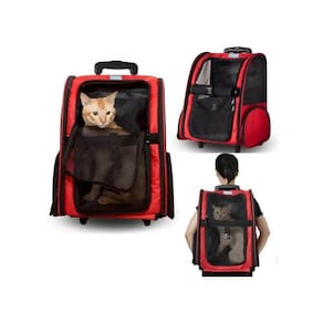 Carrinho Passeio Pet com Rodinhas Bolsa Mochila Viagem Luxo