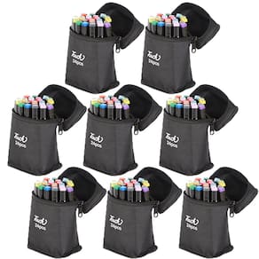 Canetas Canetinhas 24 Cores Permanente Kit 8 Uni Ponta Dupla Curso Escola Desenho Pintura