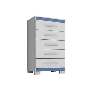 Cômoda Santos Com 5 Gavetas 90x56 Branco Flex EdeCasaMoveis