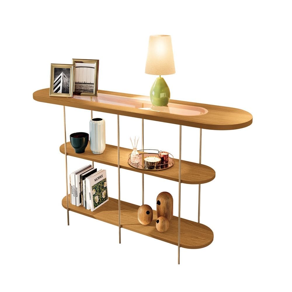 Aparador Buffet Filadélfia Cinamomo 135x79 Com Prateleiras-EdeCasaMoveis