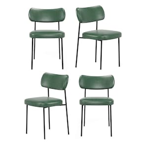 Kit 4 Cadeiras Camila Para Sala Jantar Gourmet em Aço-Couríssimo Verde EdeCasaMoveis
