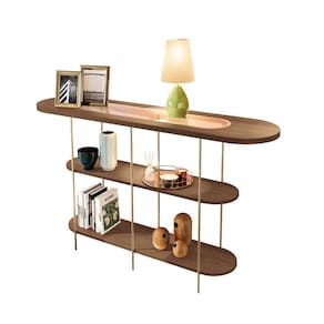 Aparador Buffet Filadélfia Castanho 135x79 Com Prateleiras-EdeCasaMoveis