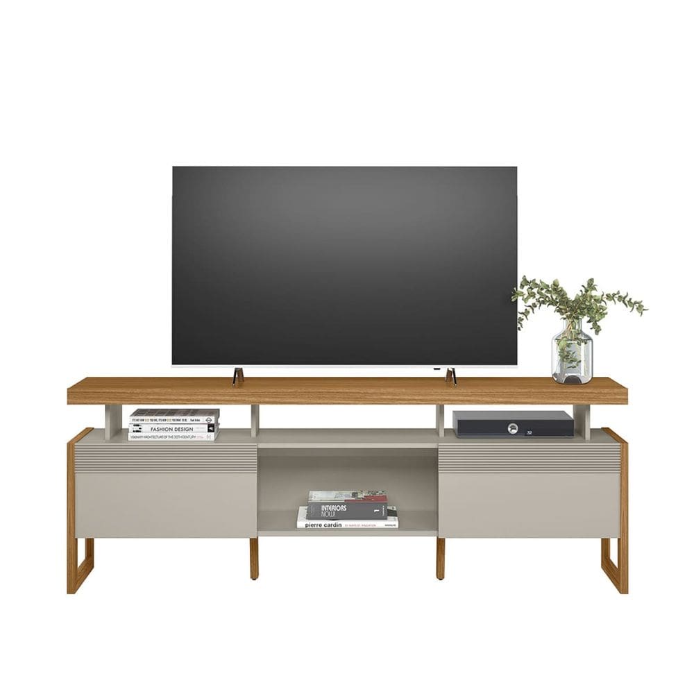 Rack Stella para tv até 70 Polegadas Nature e Off White com 180x0,66 Polegadas EdeCasaMoveis