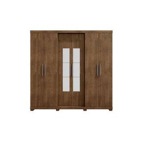 Guarda Roupa Barcelos Casal 6 Portas e 4 Gavetas Com Espelho Malbec EdeCasaMoveis