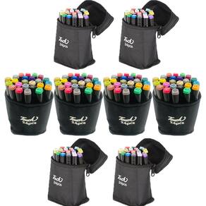 Canetinhas 24 Cores Ponta Dupla Estojo Canetinhas Permanernte Kit 8 Uni Desenho Pintura