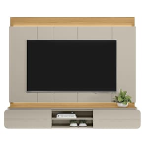 Painel Home Vila Real TV até 75" Cor Tauari e Off White Com 200x173-EdeCasaMoveis