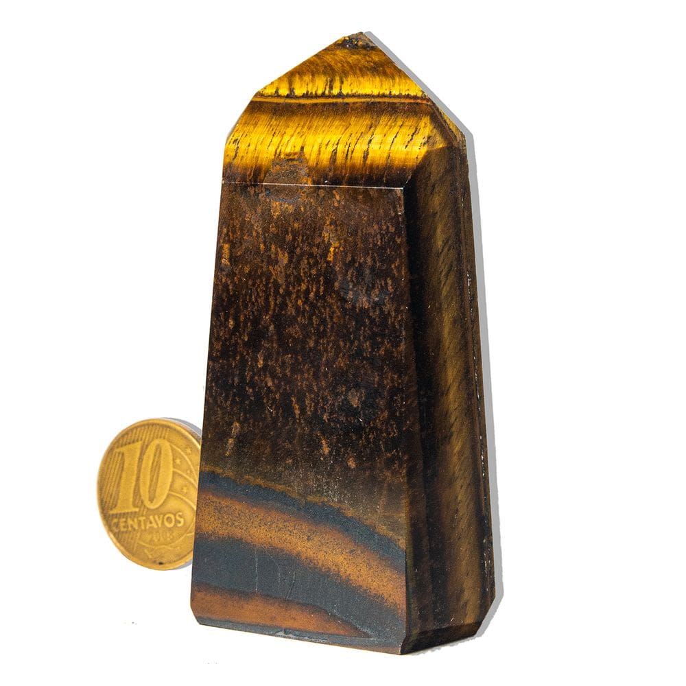 Ponta Olho de Tigre Pedra Natural 5 a 10cm 100 a 200g Tipo B