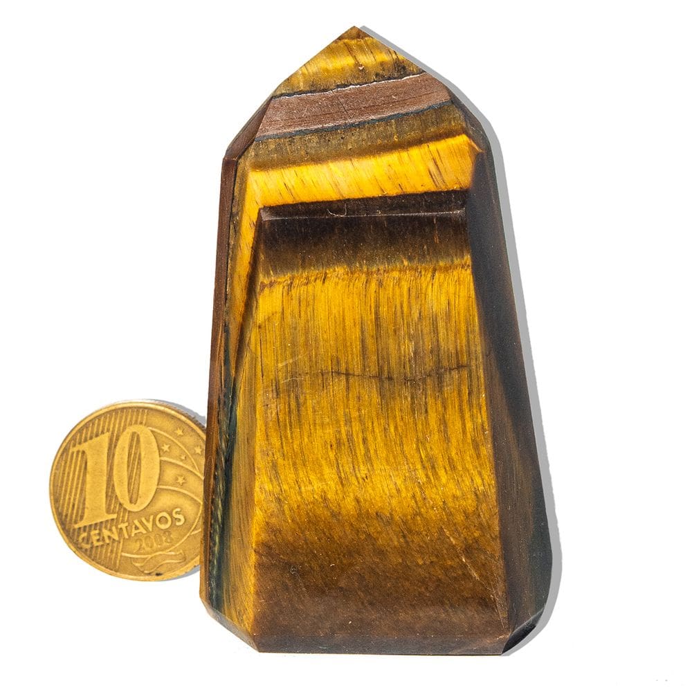 Ponta Olho de Tigre Pedra Natural 40 a 60mm 50 a 100g Tipo B