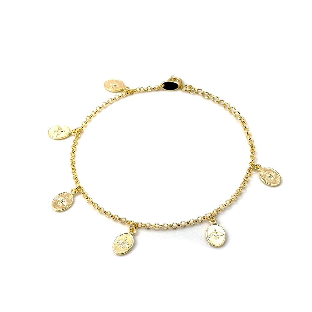 Pulseira Espírito Santo Banhada A Ouro 18K