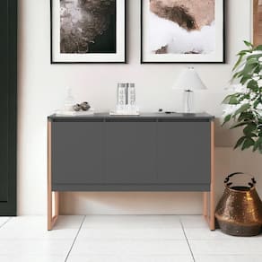 Buffet Elegante Com 3 Portas Turim Preto Cobre