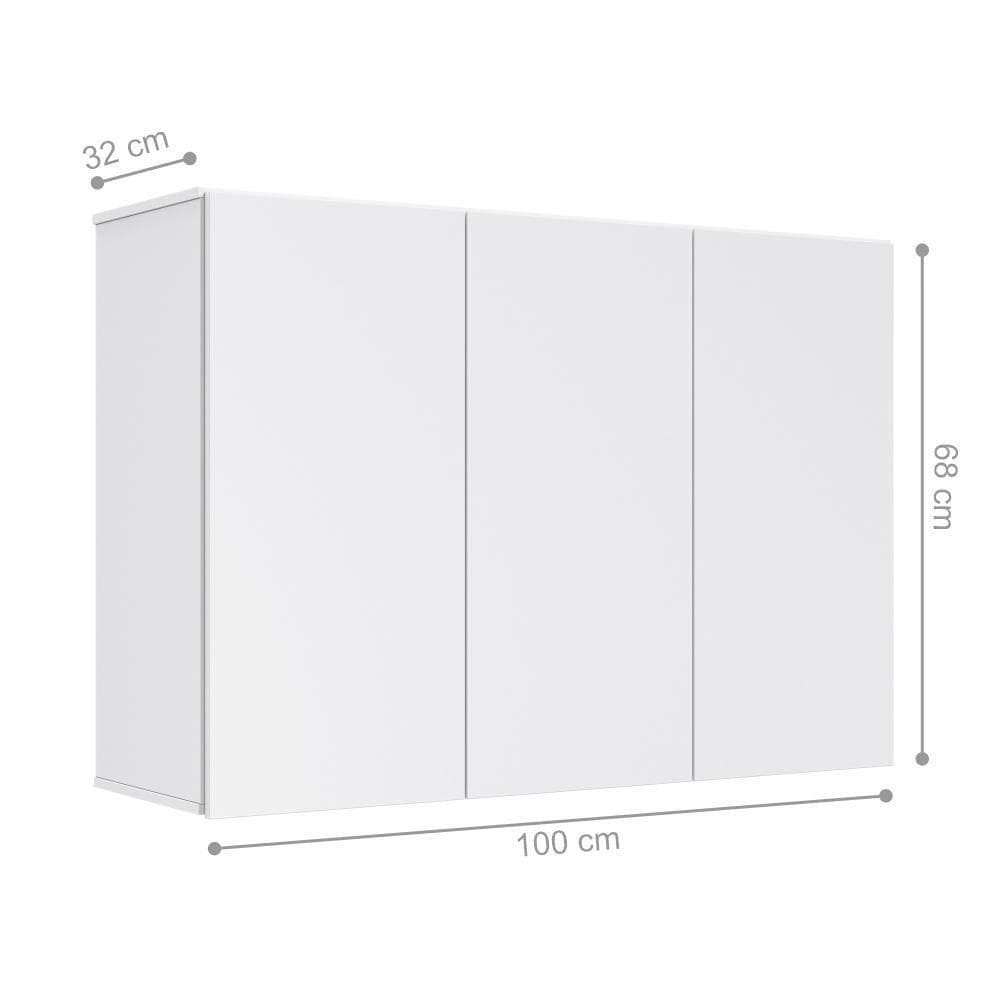 Armário Aéreo Aliex 03 Portas Branco
