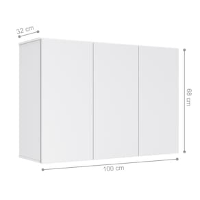 Armário Aéreo Aliex 03 Portas Branco
