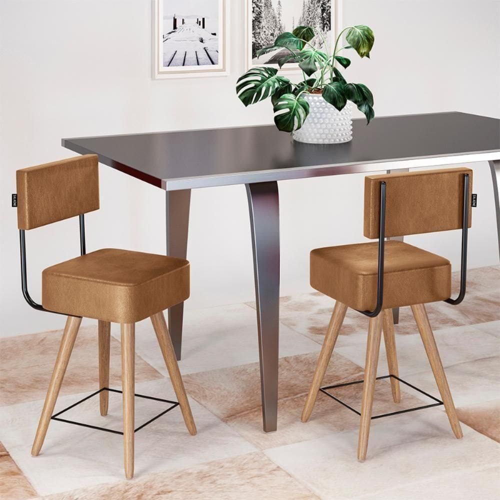 2 Cadeiras Com Encosto Letonia Amarula