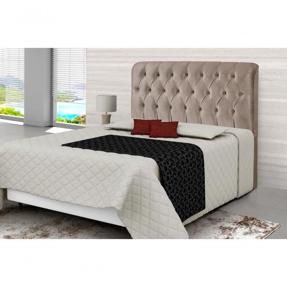 Cabeceira Casal Estofada Atenas Palha