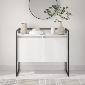 Aparador Compacto Metalic Branco Preto