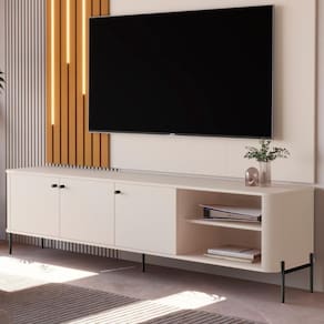 Rack Para 70 Polegadas Olaf Off White Preto