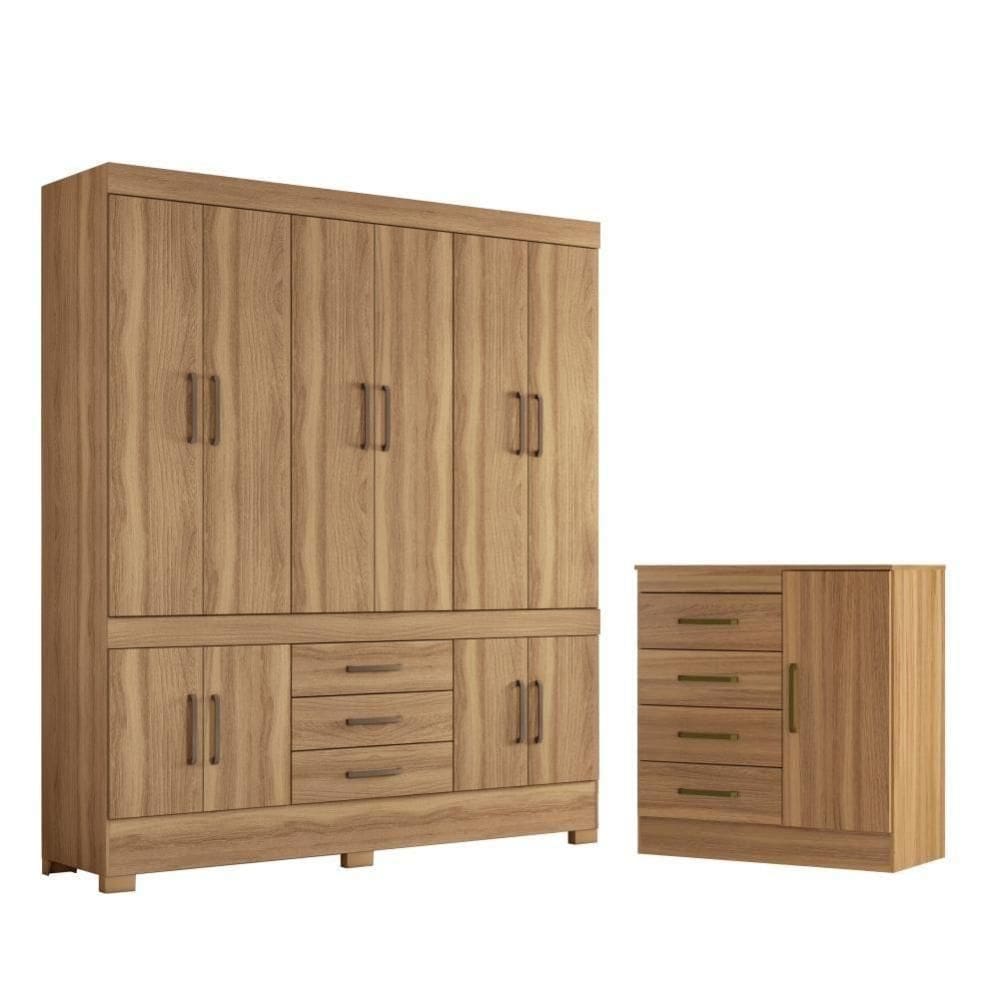 Conjunto Quarto Guarda Roupa E Comoda Emilia Amendola
