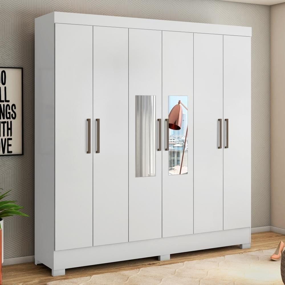 Guarda Roupa Com Espelho Ferrara Branco