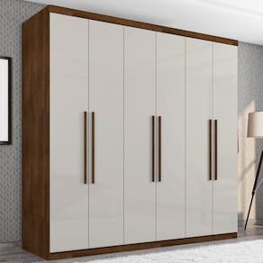 Guarda Roupa Casal Paris Seis Portas Malbec Off White