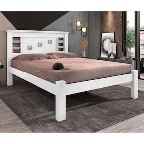 Cama Casal Com Cabeceira Vaius Branco